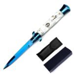 8,75 AKC Blue Branch Titanweie Muschel Stiletto Springmesser