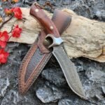 Drop Point Messer Feststehende Klinge Jagd ??berleben Kampf Outdoor Damaststahl Holz