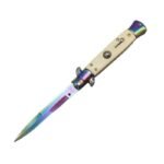 8,75 Zoll knöcherner Farbgriff AKC Stiletto Messer Springmesser