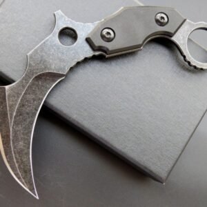 Karambit-Messer C1699, feststehendes Messer, G10-Griff + D2-Klinge aus steingewaschenem Stahl, praktisches EDC-Werkzeug