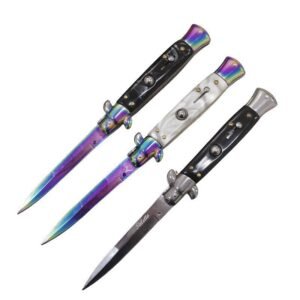 8,75 Zoll langes italienisches Taschenmesser mit Stiletto-Schalterklinge