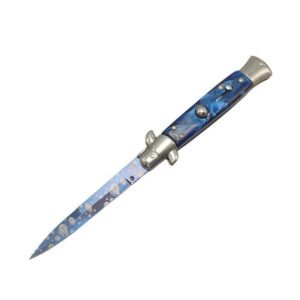 8,75 Zoll blauer Griff AKC Stiletto Messer Springmesser