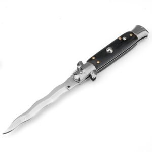 8,75 Zoll italienisches Stiletto Switch Kris Blade Fick Messer Schwarz