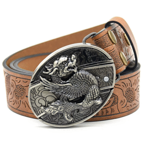 Grtelschnalle Taschenmesser - Flying Dragon Knife Buckle geprgt braun,Gürtelschnalle mit messer