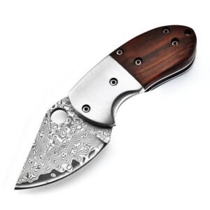 Mini Mantis Messer Damaszener Stahl Klappmesser Holzgriff Taschenmesser Tragbares Unboxing