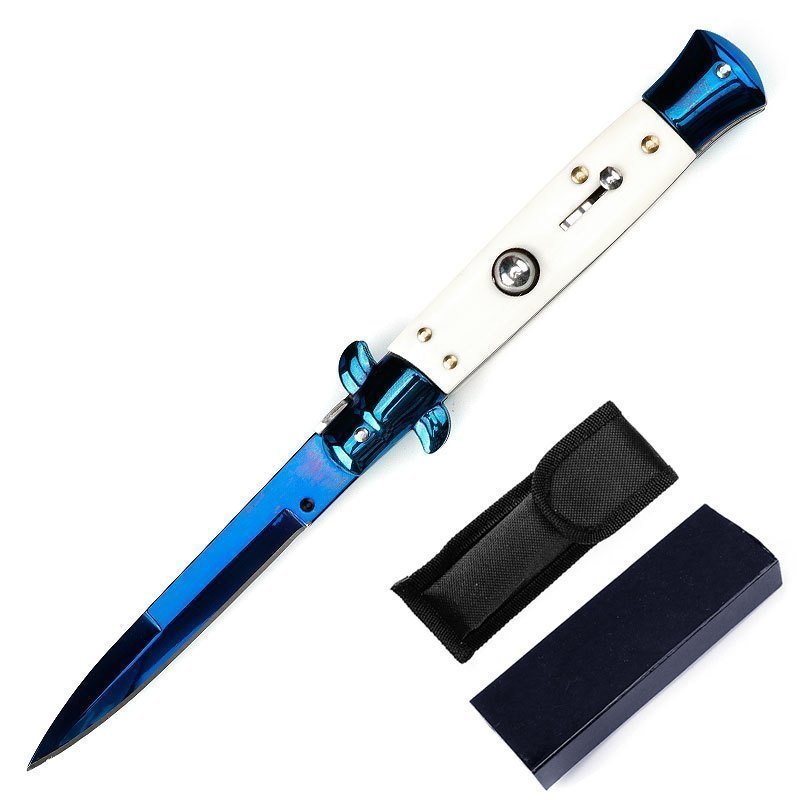 O1CN01aA1RHp1t2bdr9dle5_3914495844-0-cib.jpg 8.75AKC Blue Titanium Branch Anti-Bone Stiletto Springmesser