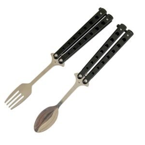 Balisong Lffel Butterfly Trainingsmesser bungsmesser Werfen Tragen Suppenlffel Gabel,Butterfly trainer