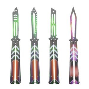 Klappbares, ungeschrftes Butterfly-bungsmesser fr den Auenbereich, CSgo-Butterfly-Messer,Butterfly trainer